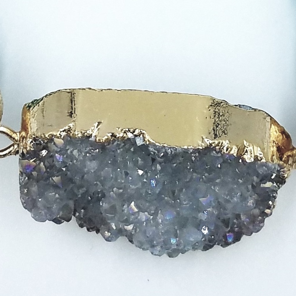 Druzy Turquoise Natural Stone Beaded Bracelet - Picture 2 of 7